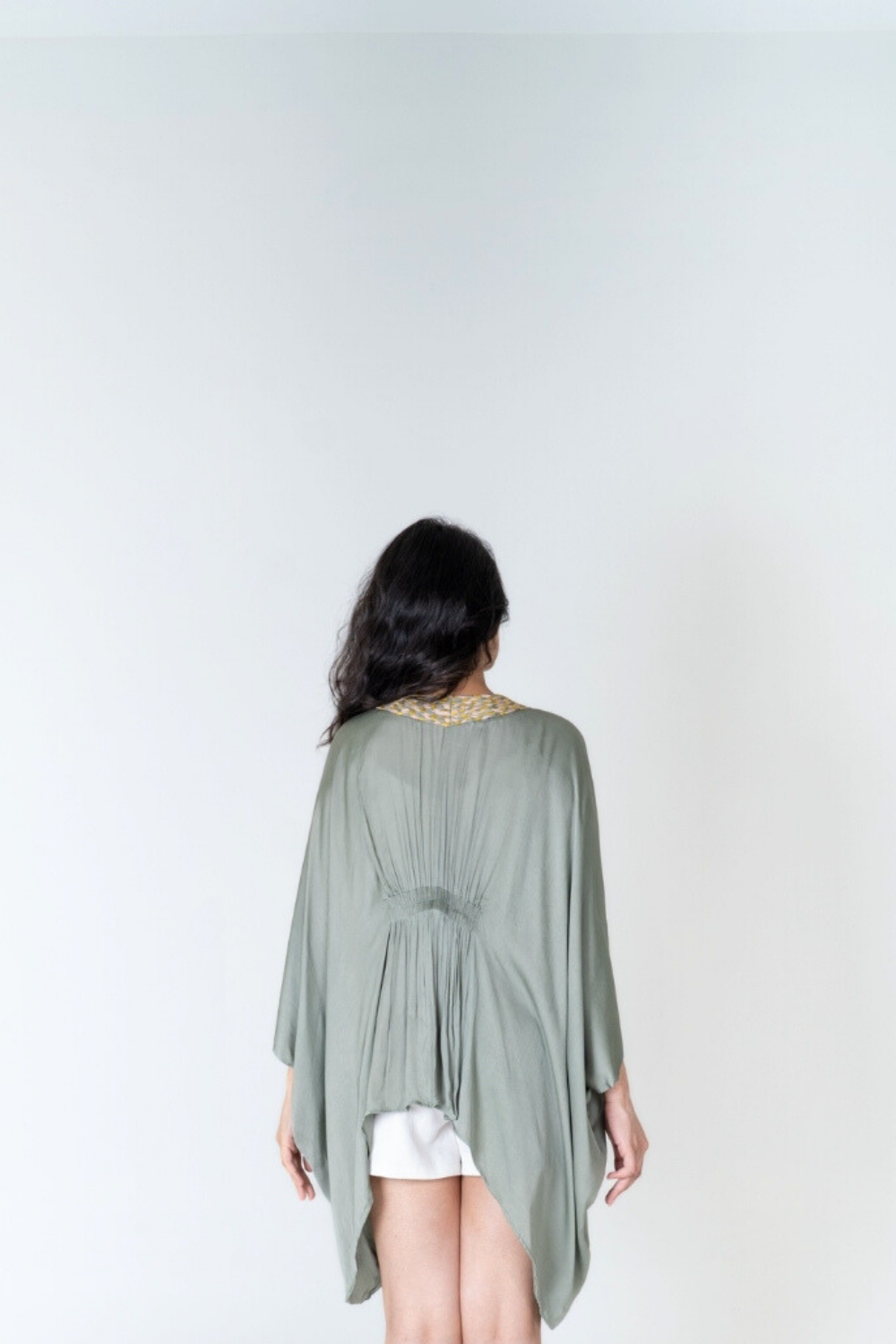 The Sage Drift Kaftan | Braided Neckline Resort Wear