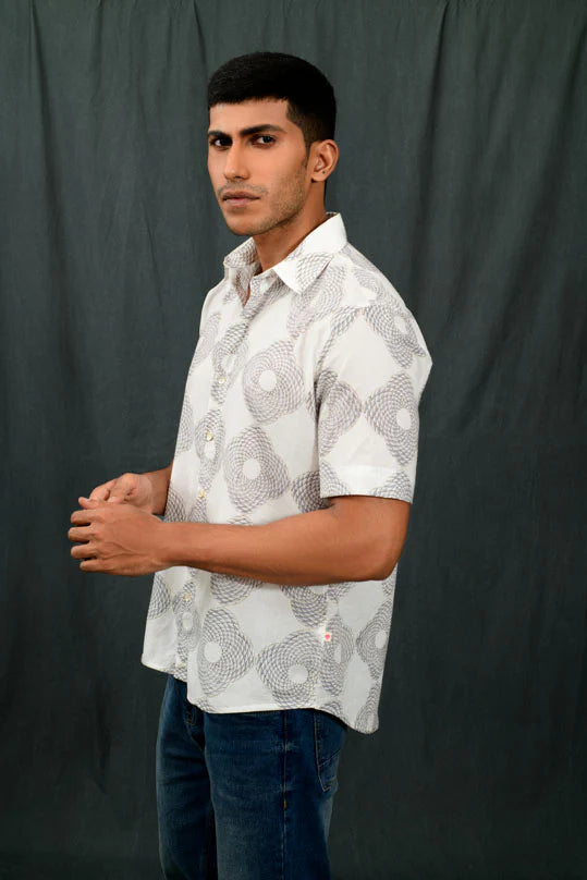 Triangles Four Petal Half Sleeves Shirt