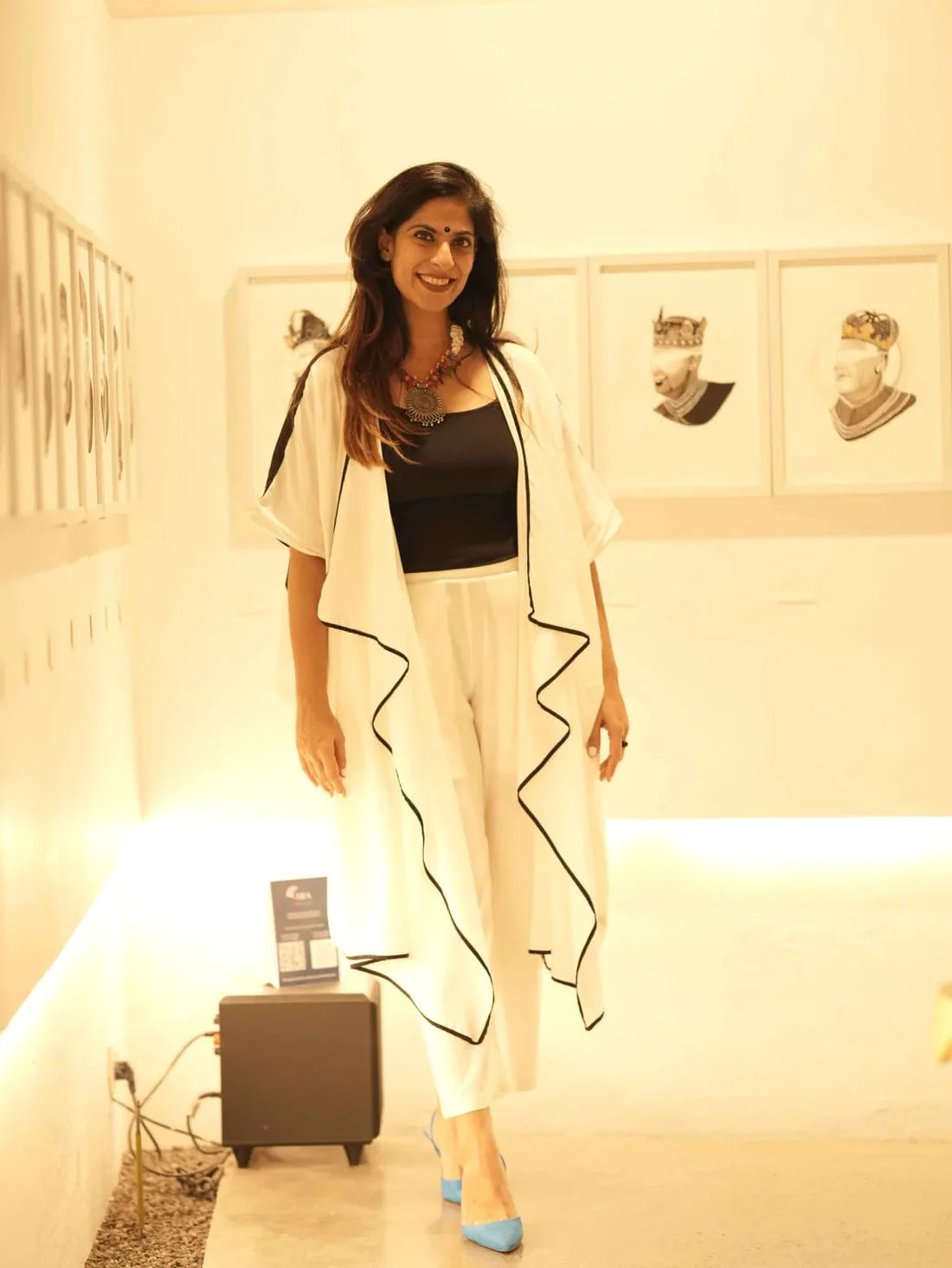 Mia White Rayon Cotton Jacket & Pant Set