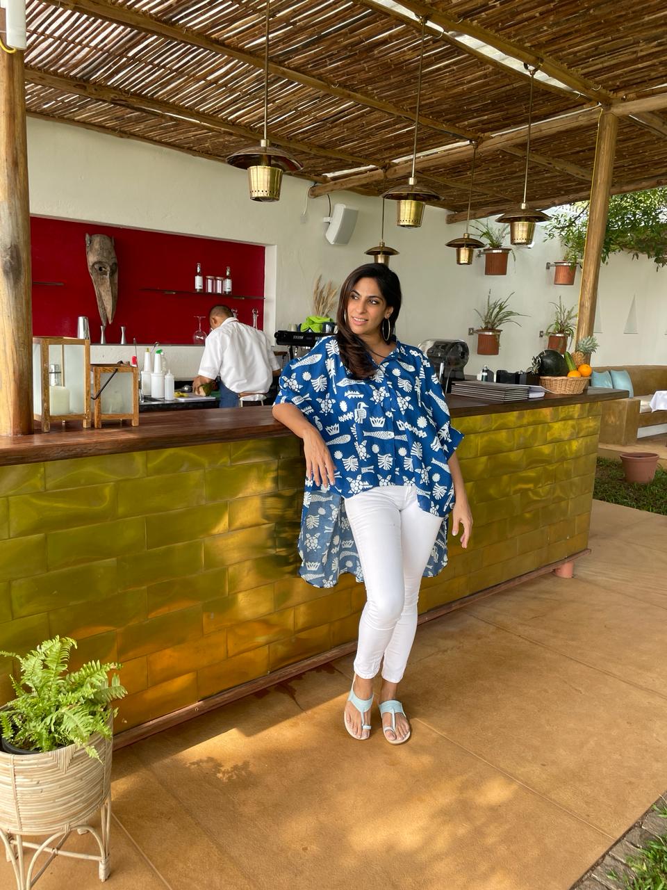 Updown Blue Ocean Print Shirt