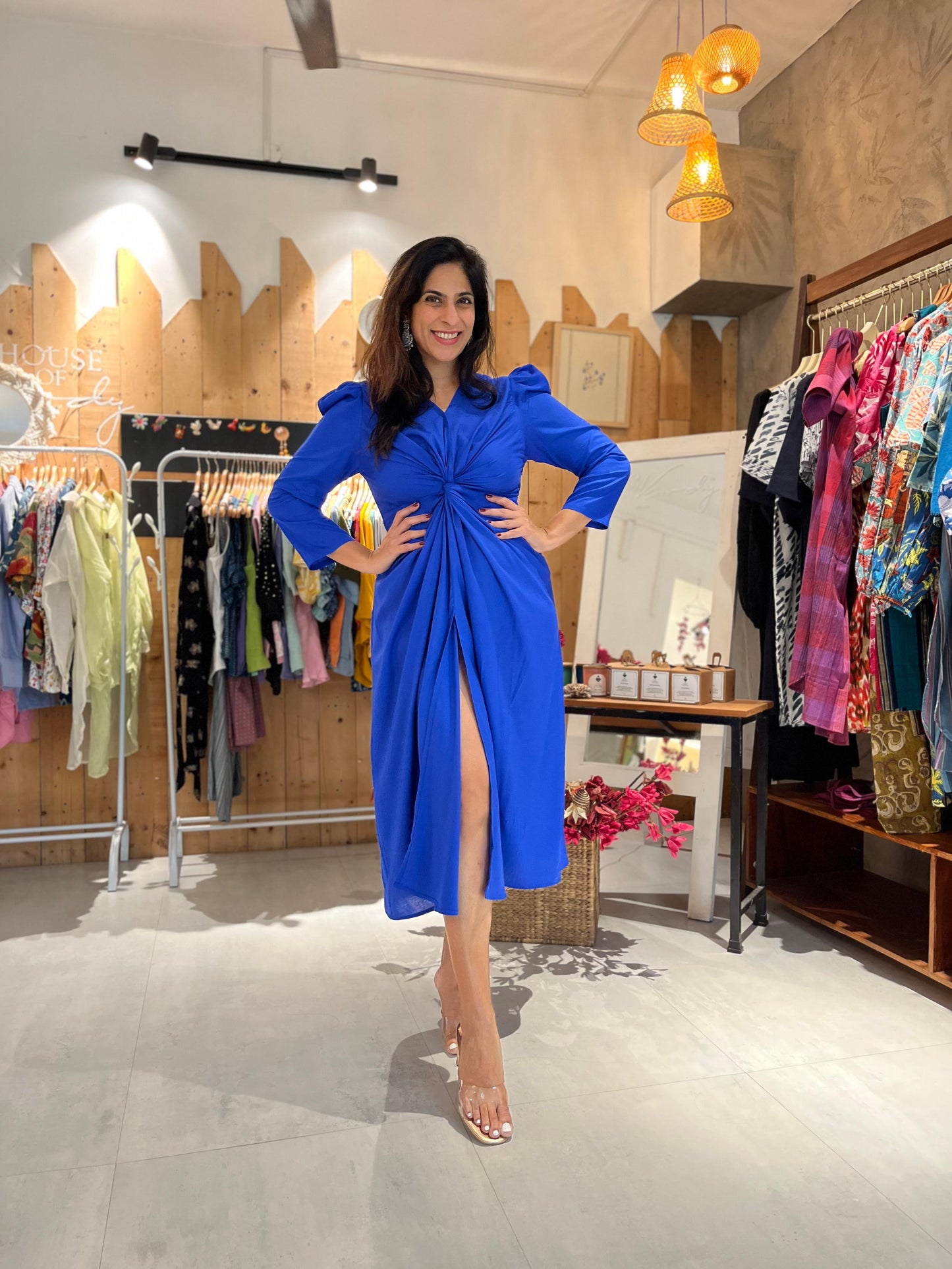 Rhea Twist Blue Dress