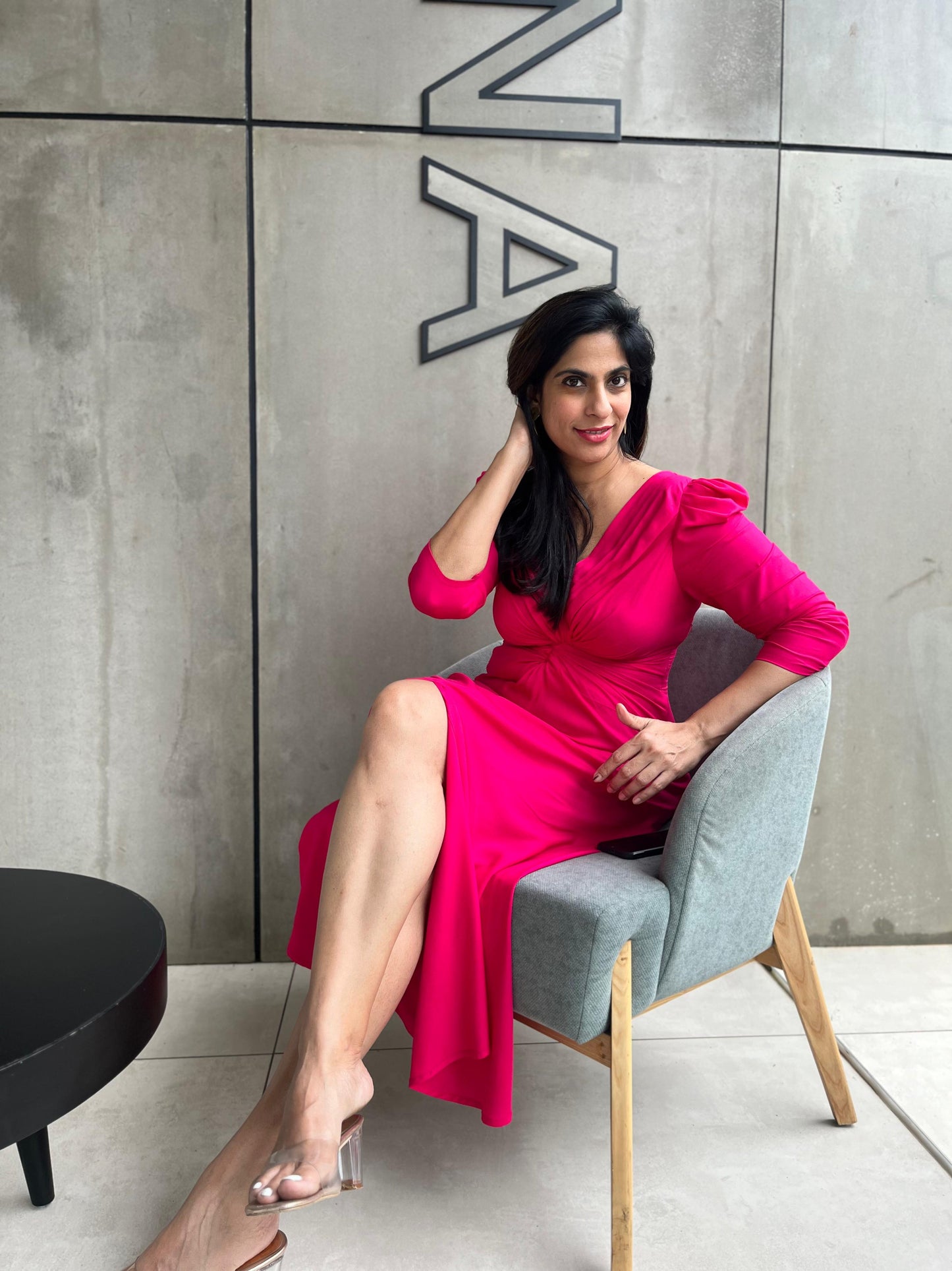 Rhea Twist Hot Pink Dress