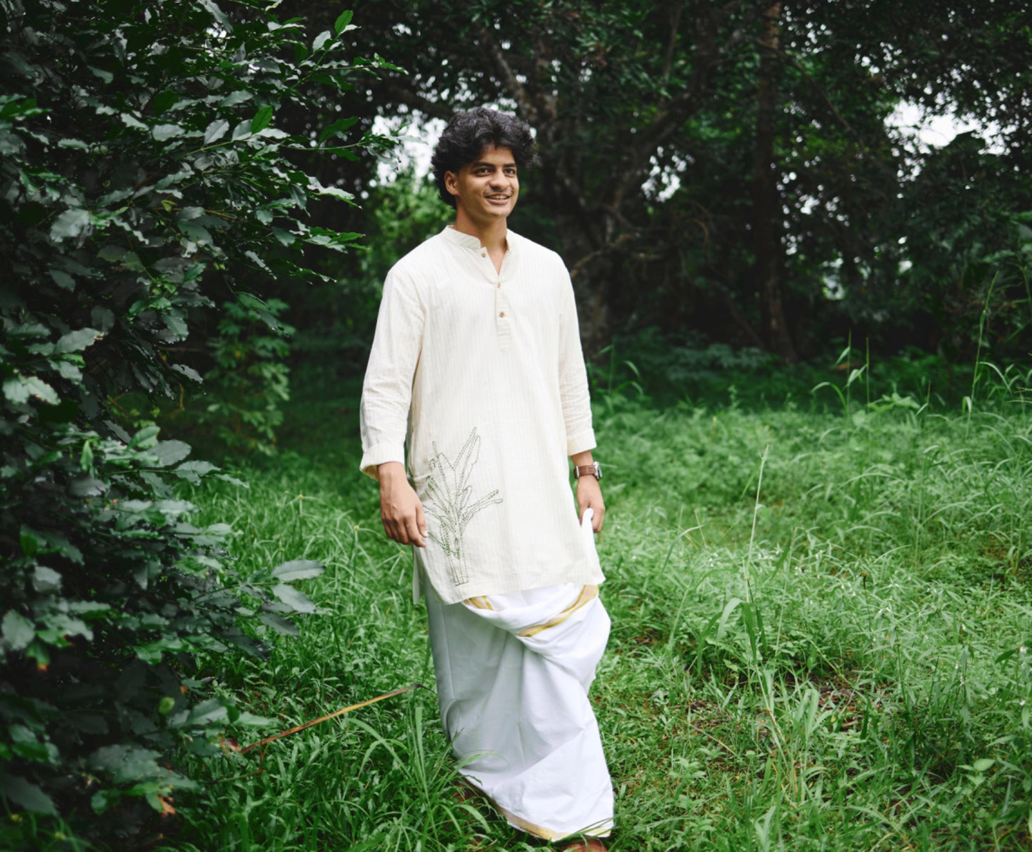 Plantain Tree (Vazha) Embroidered Kurta