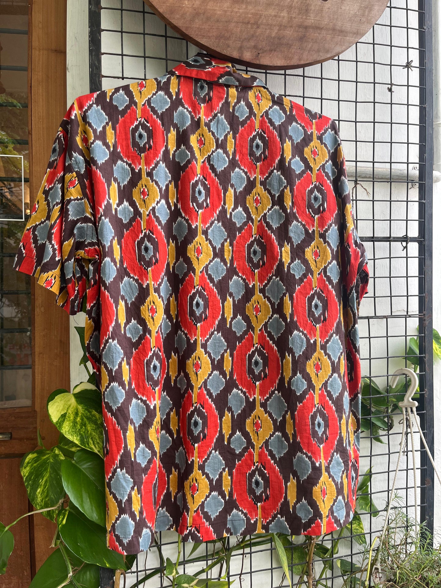 Ikat Pattern Cotton Half Sleeve Shirt