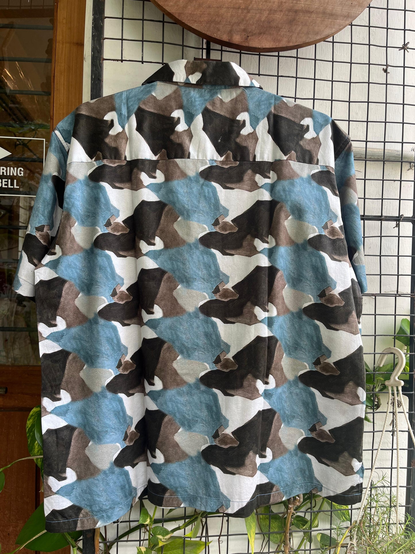 Blue & Black Giza Cotton Oversized Shirt