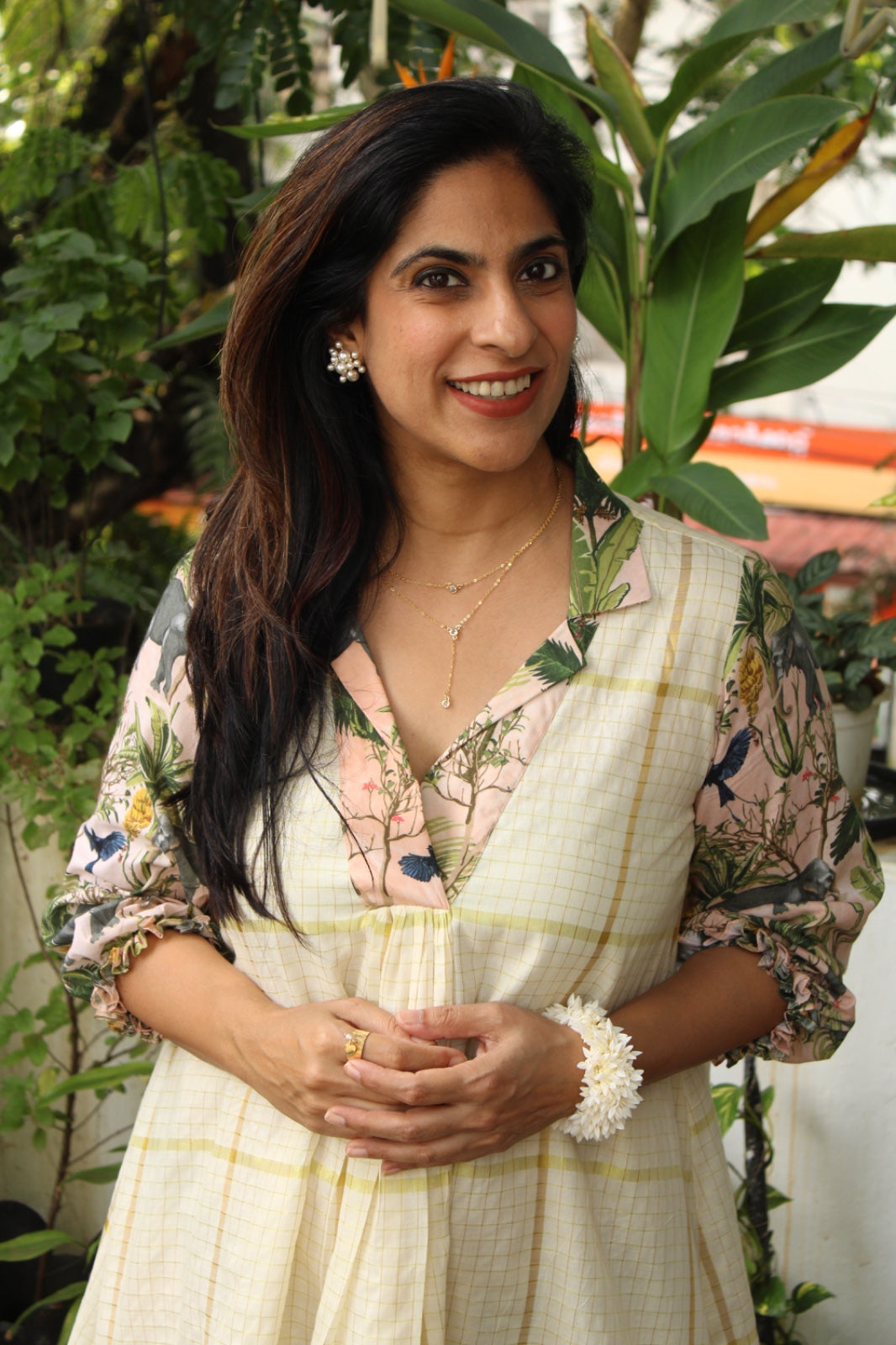 Kaatil Onam Print Off-white Kaftan