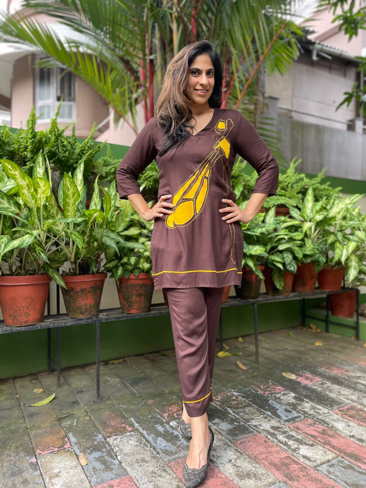 Coffee Dragon Fly Co-ord Set