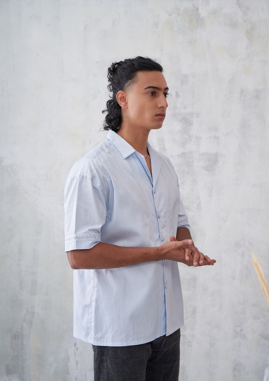 LIGHT BLUE HALF SLEEVE SHIRT