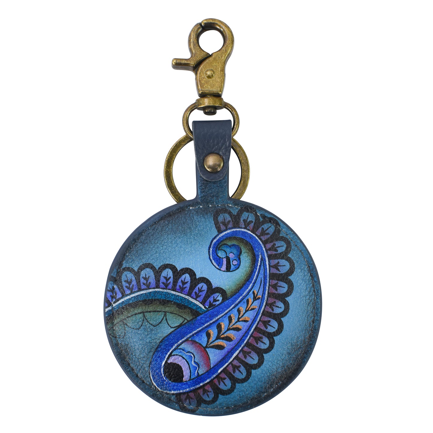 HAND-PAINTED LEATHER BAG CHARM