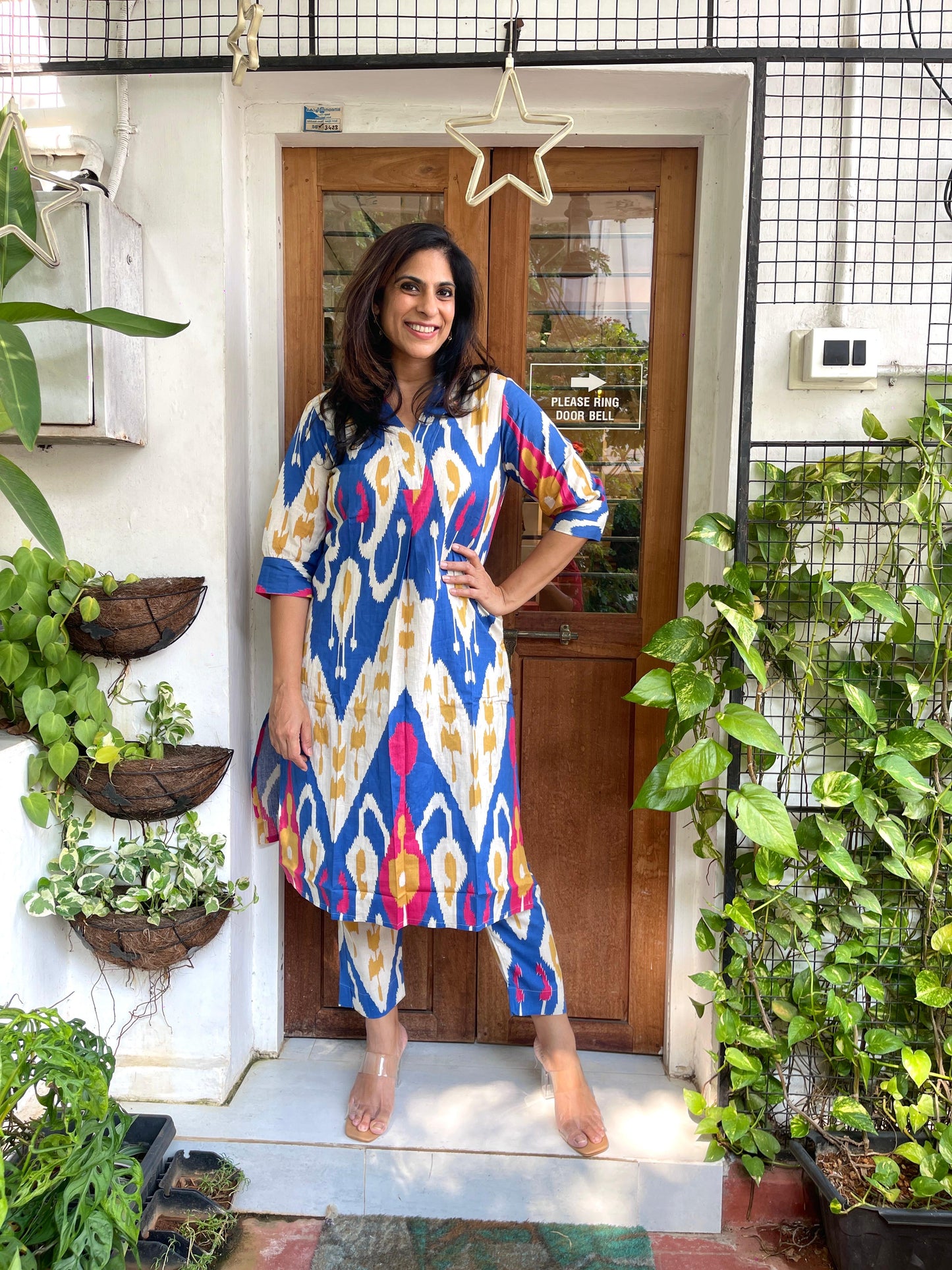 HOUSE OF VANDY BLUE IKAT PRINTED CO ORDS SET