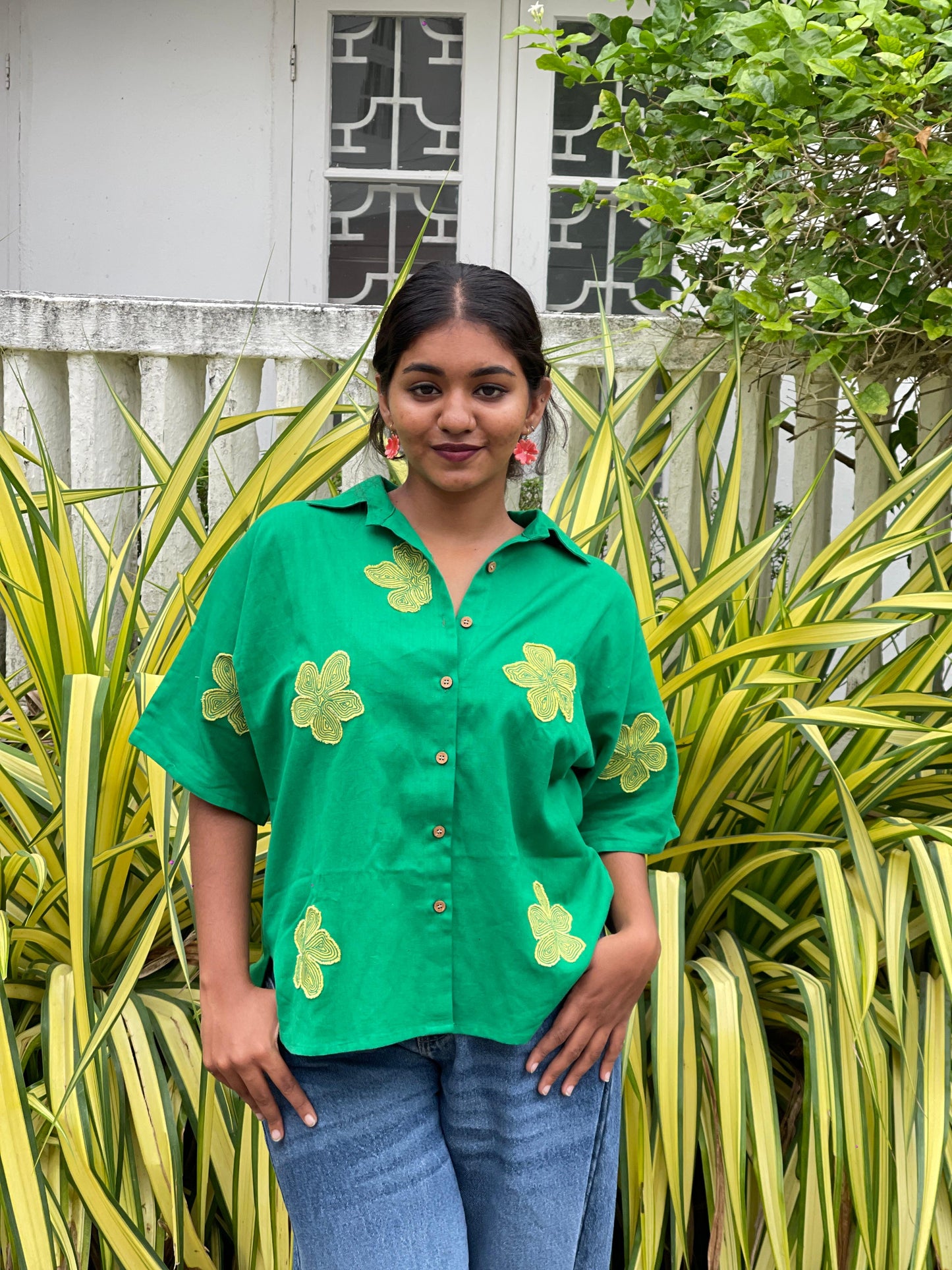 GRASSHOPPER KAFTAN TOP GREEN