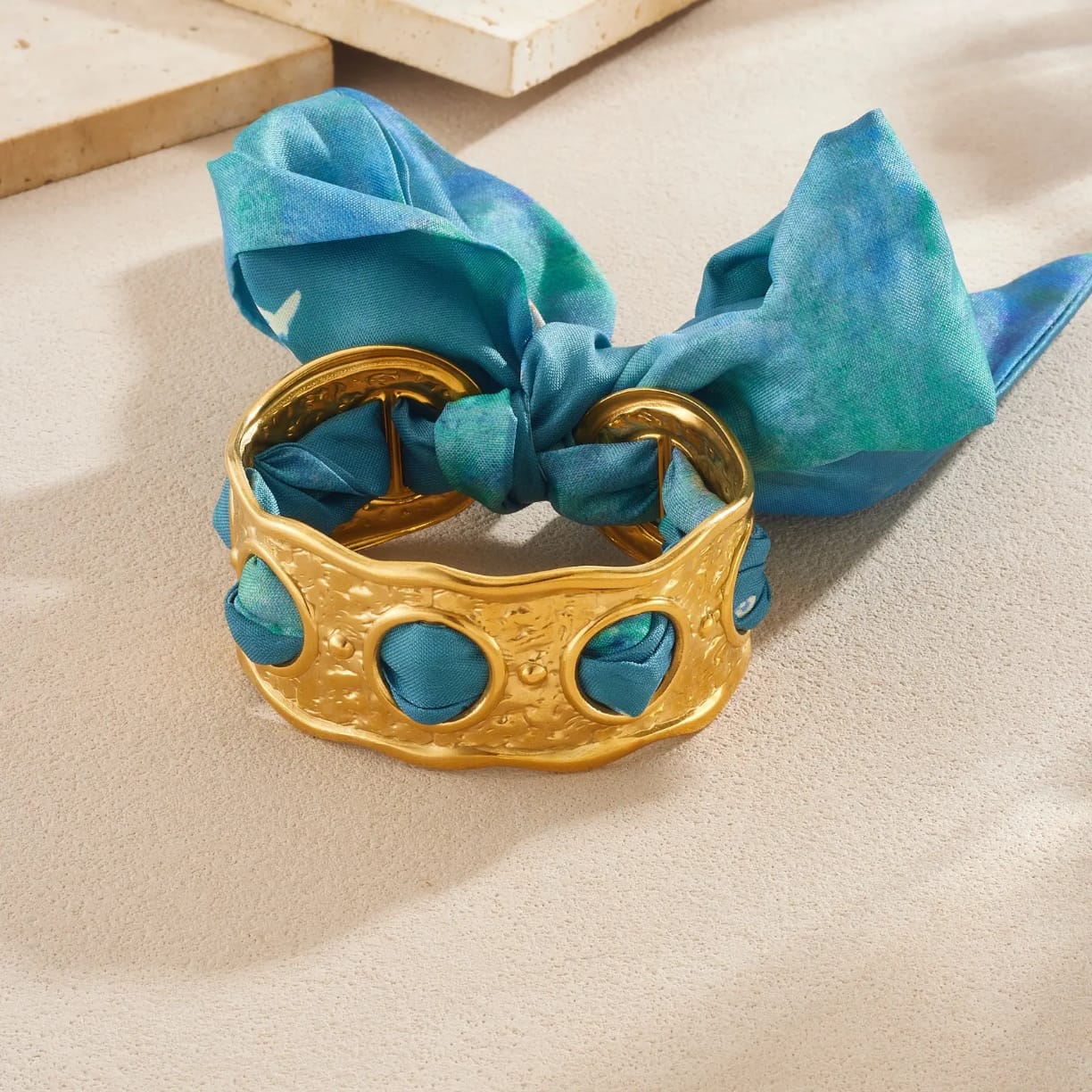 The Aurelia Silk Tie Bracelet | Gold-Tone & Ribbon Accessory