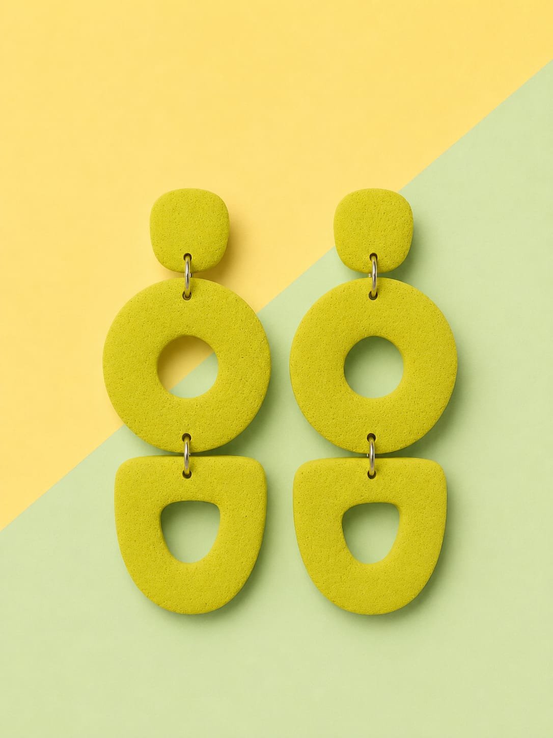 Bold statement earrings green