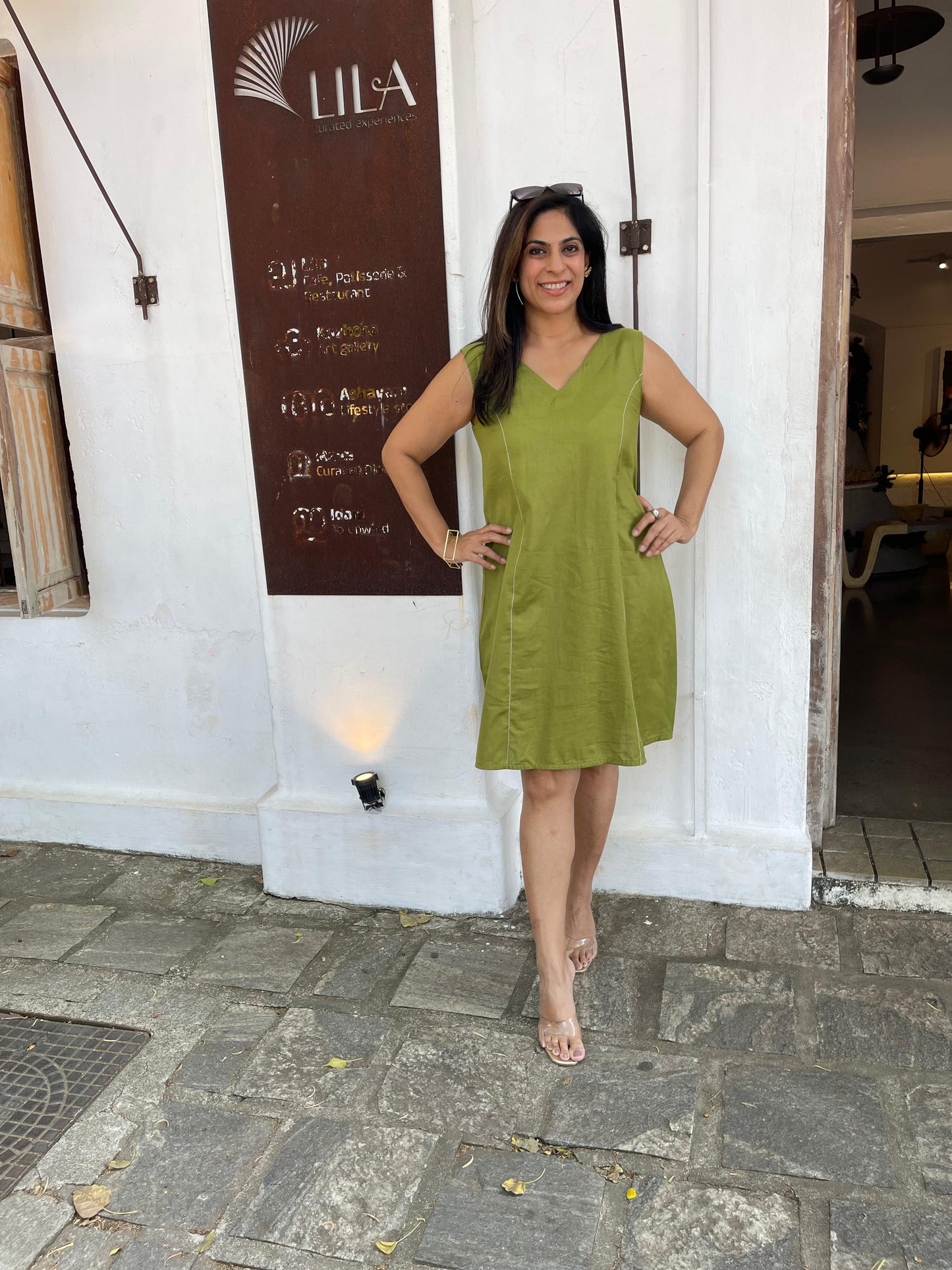 Sleeveless Cotton Flex Dress Magenta