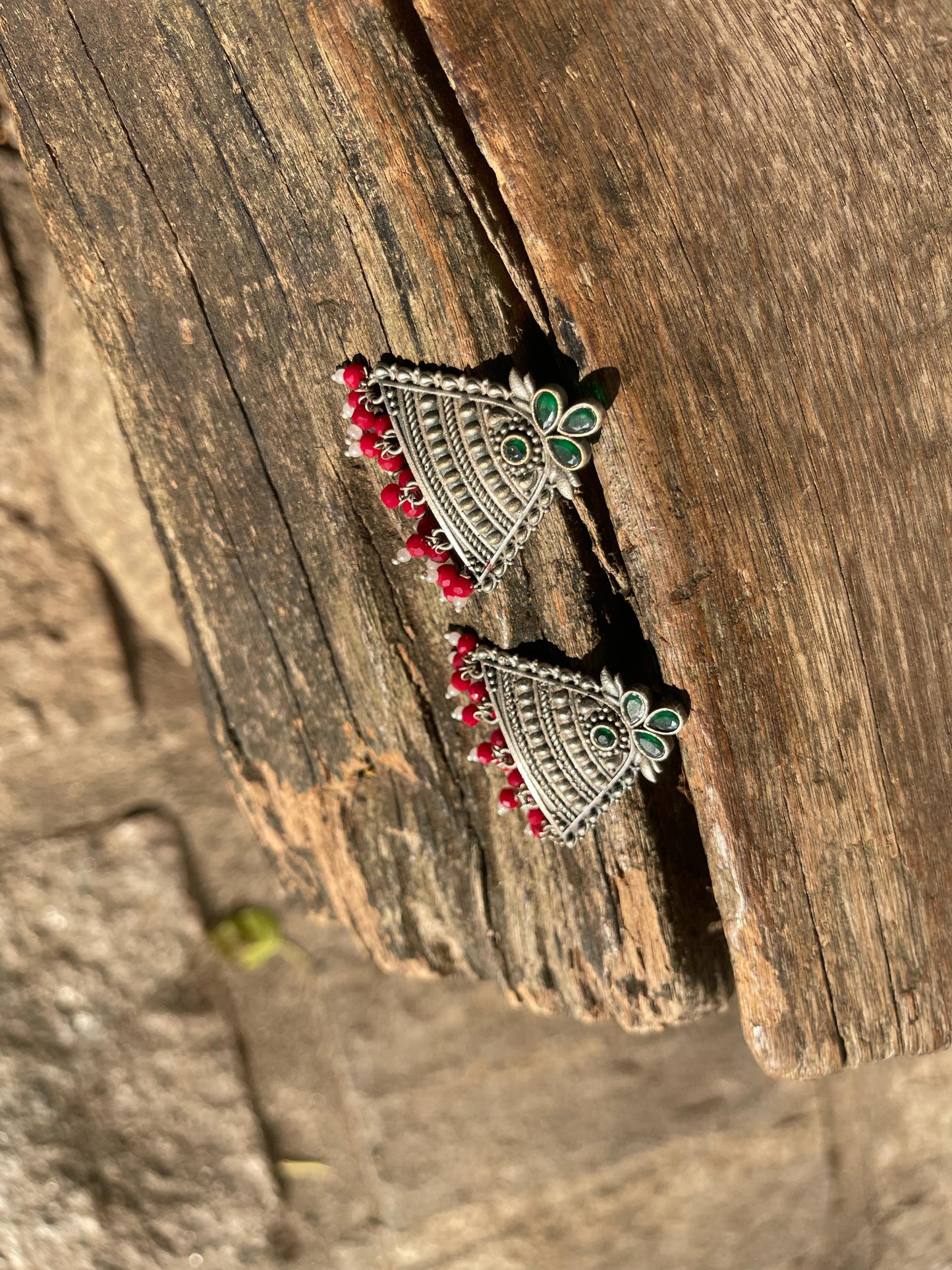 Multicolour Triangular Studs
