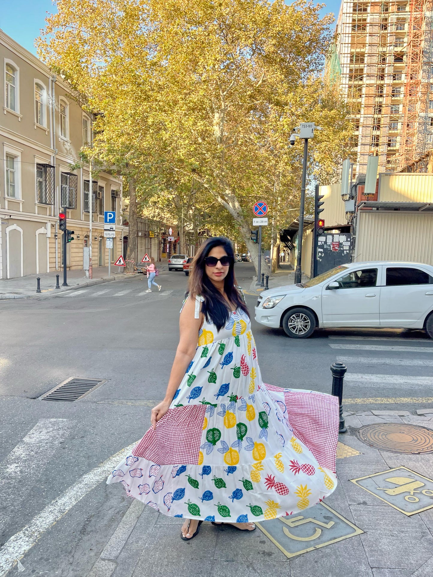 FRUITY SUMMER FLARED DRESS