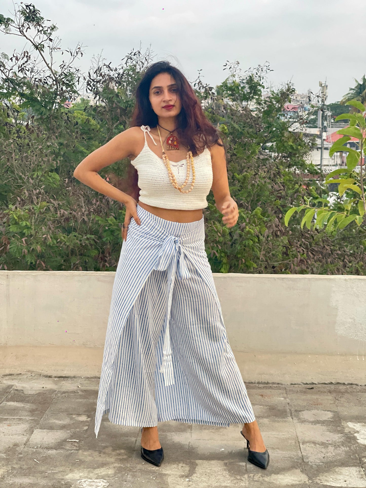 WRAP PANT BLUE STRIPES