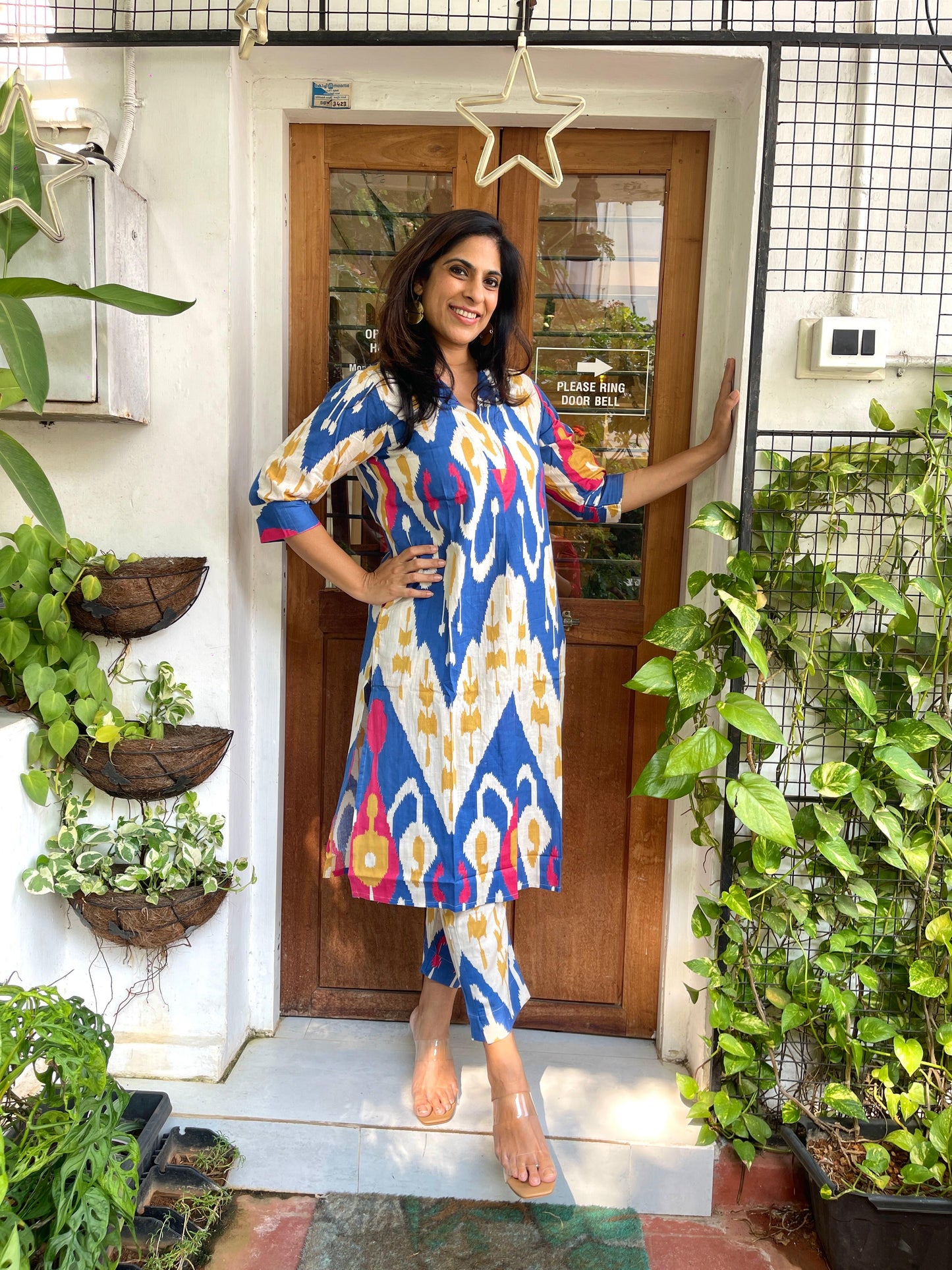 HOUSE OF VANDY BLUE IKAT PRINTED CO ORDS SET