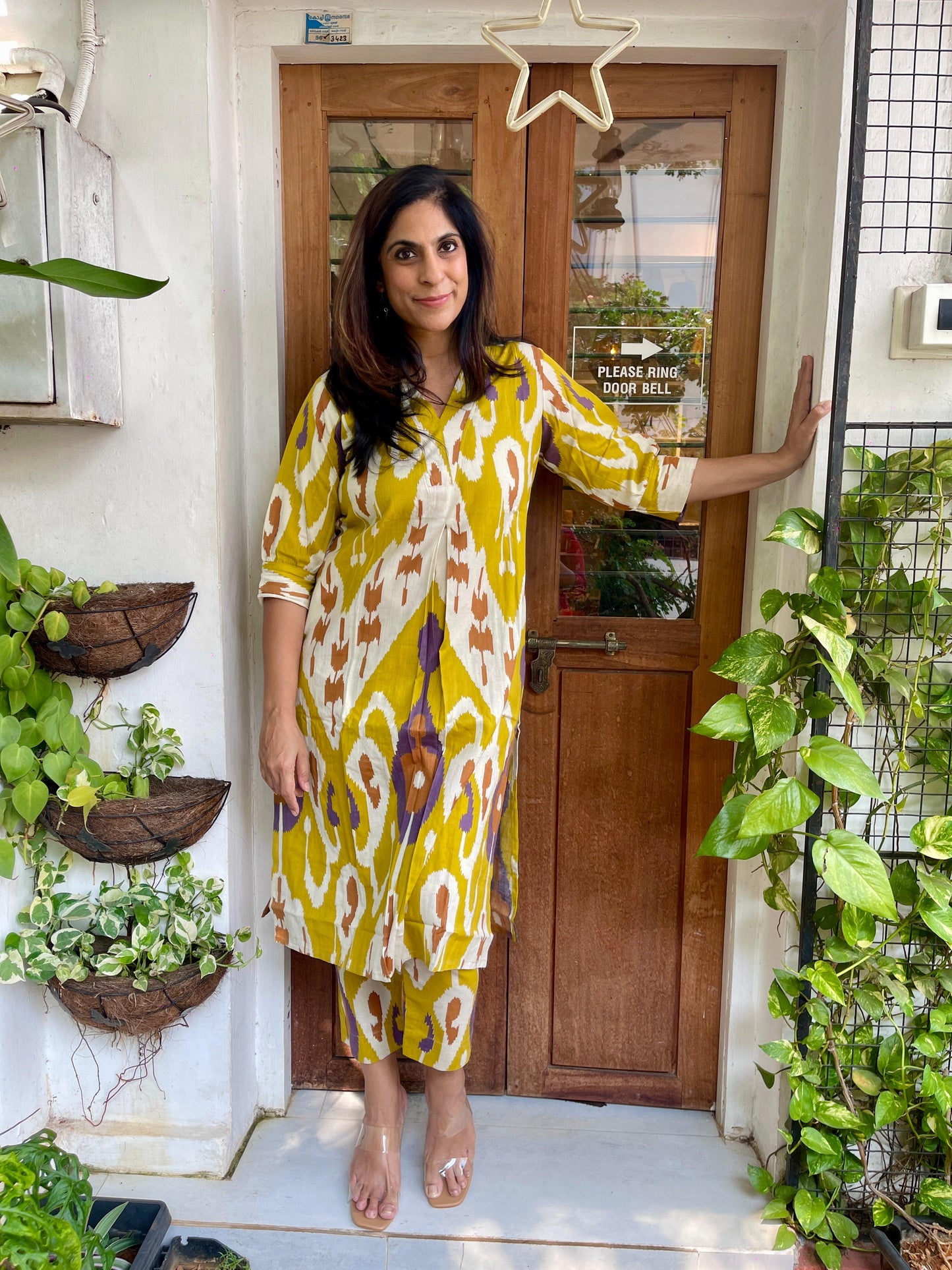 HOUSE OF VANDY YELLOW IKAT PRINTED CO ORDS SET
