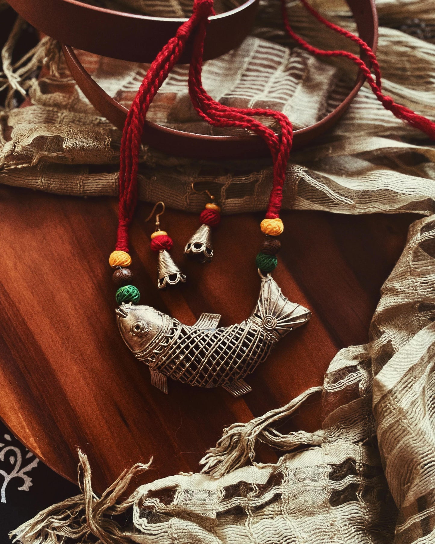 THEYYAM SERIES- MATSYA RUPA| HANDCRAFTED STATEMENT