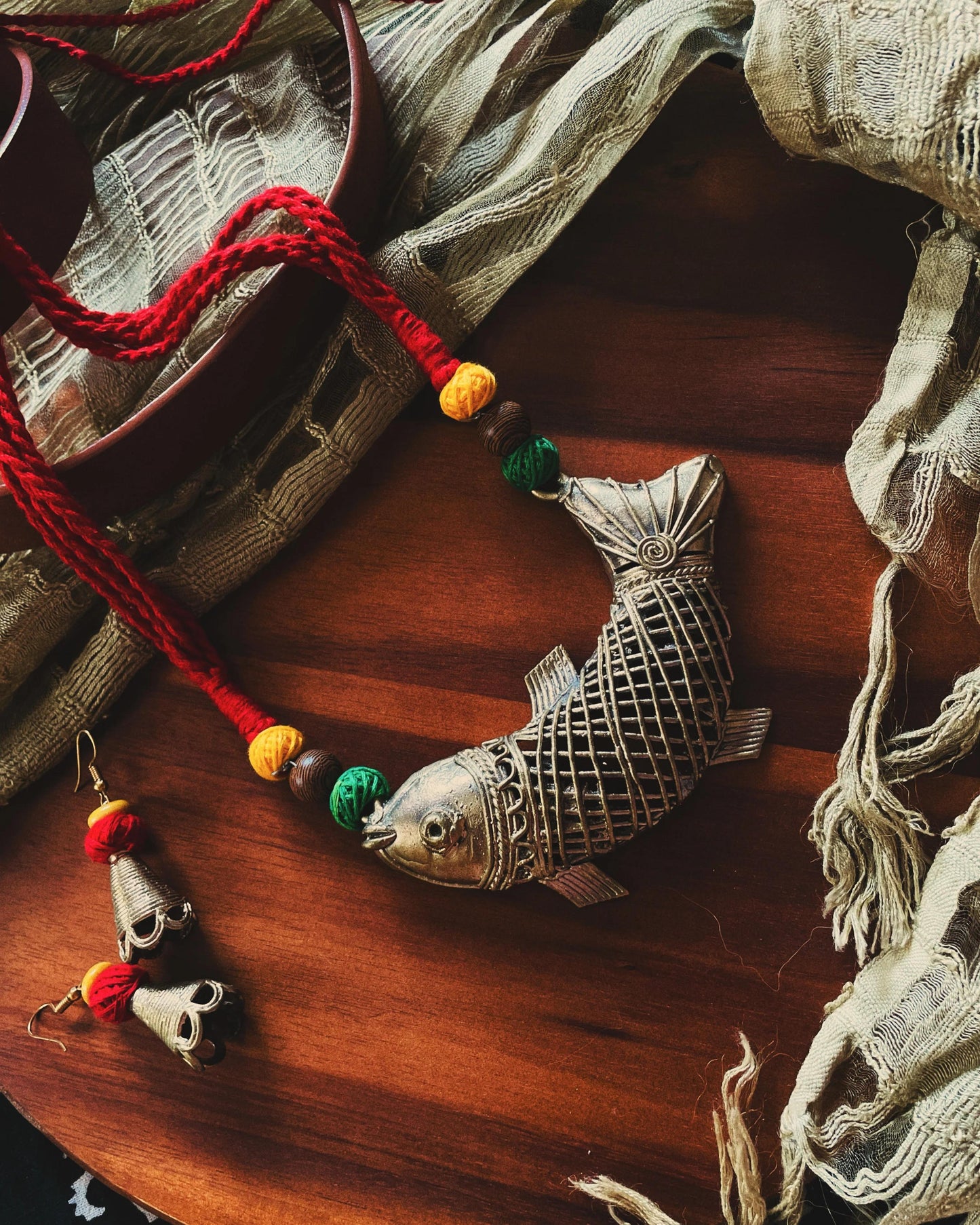 THEYYAM SERIES- MATSYA RUPA| HANDCRAFTED STATEMENT