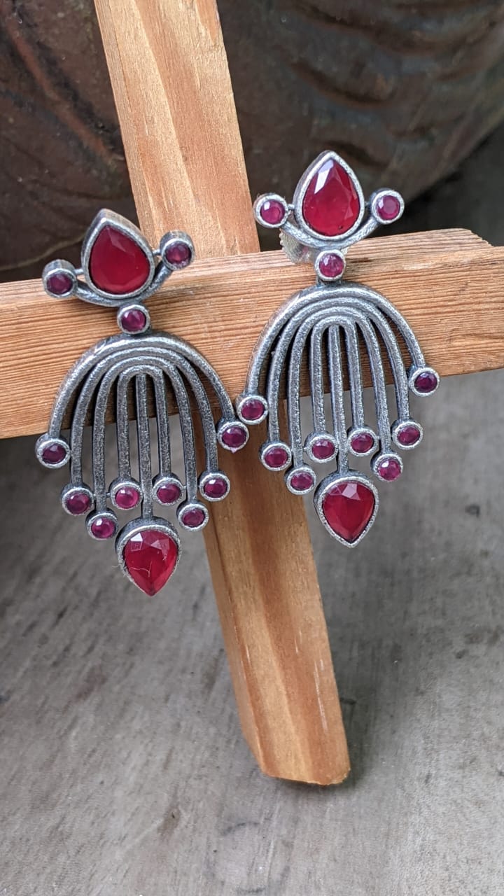 DWISHI | SILVER PLATED STONEWORK STUDS