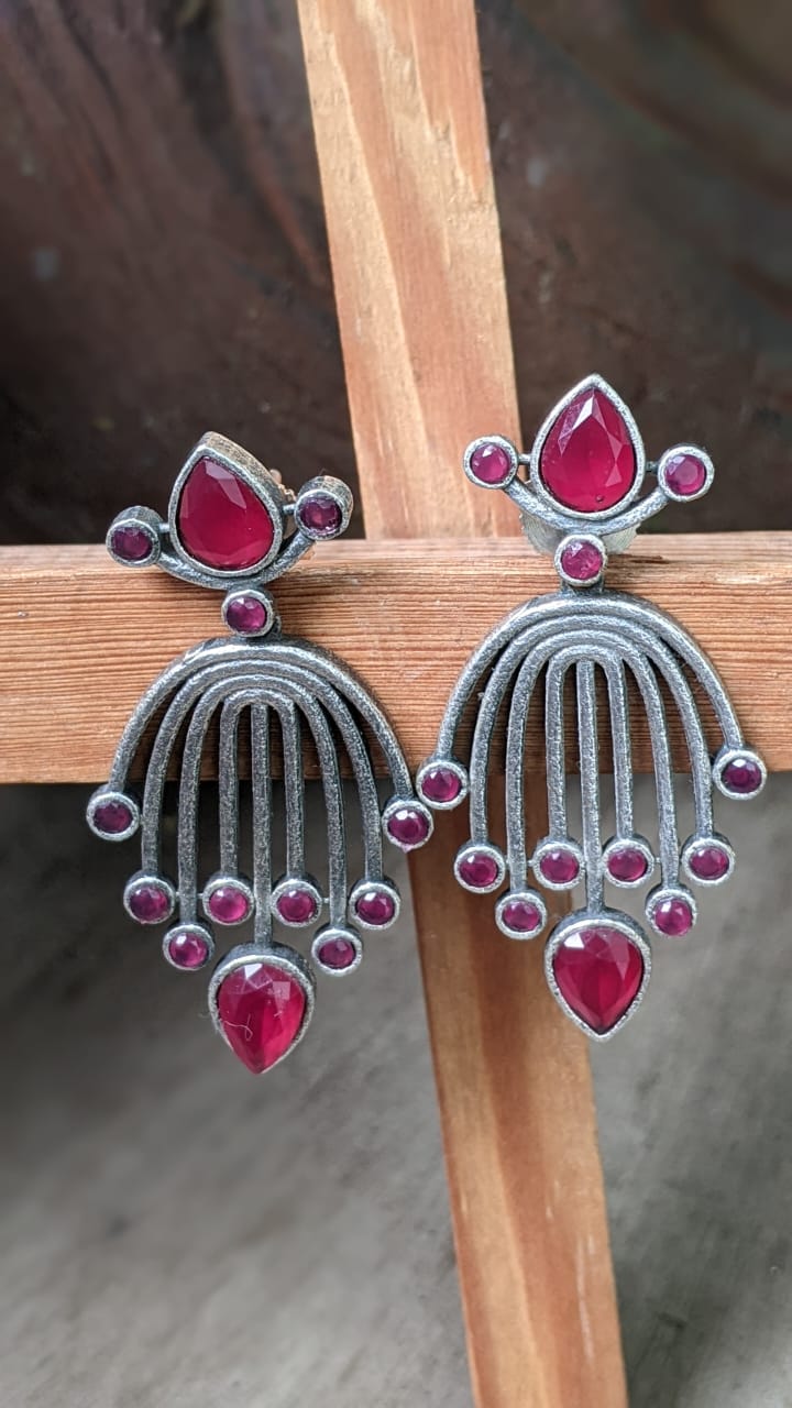 DWISHI | SILVER PLATED STONEWORK STUDS