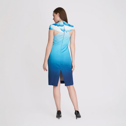 Ombre Blue Women's Dress | Lotus Silk | Limited Edition