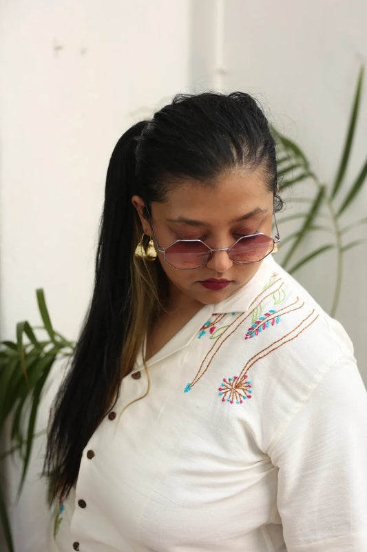 The Little Wildflowers Hand Embroidered Shirt