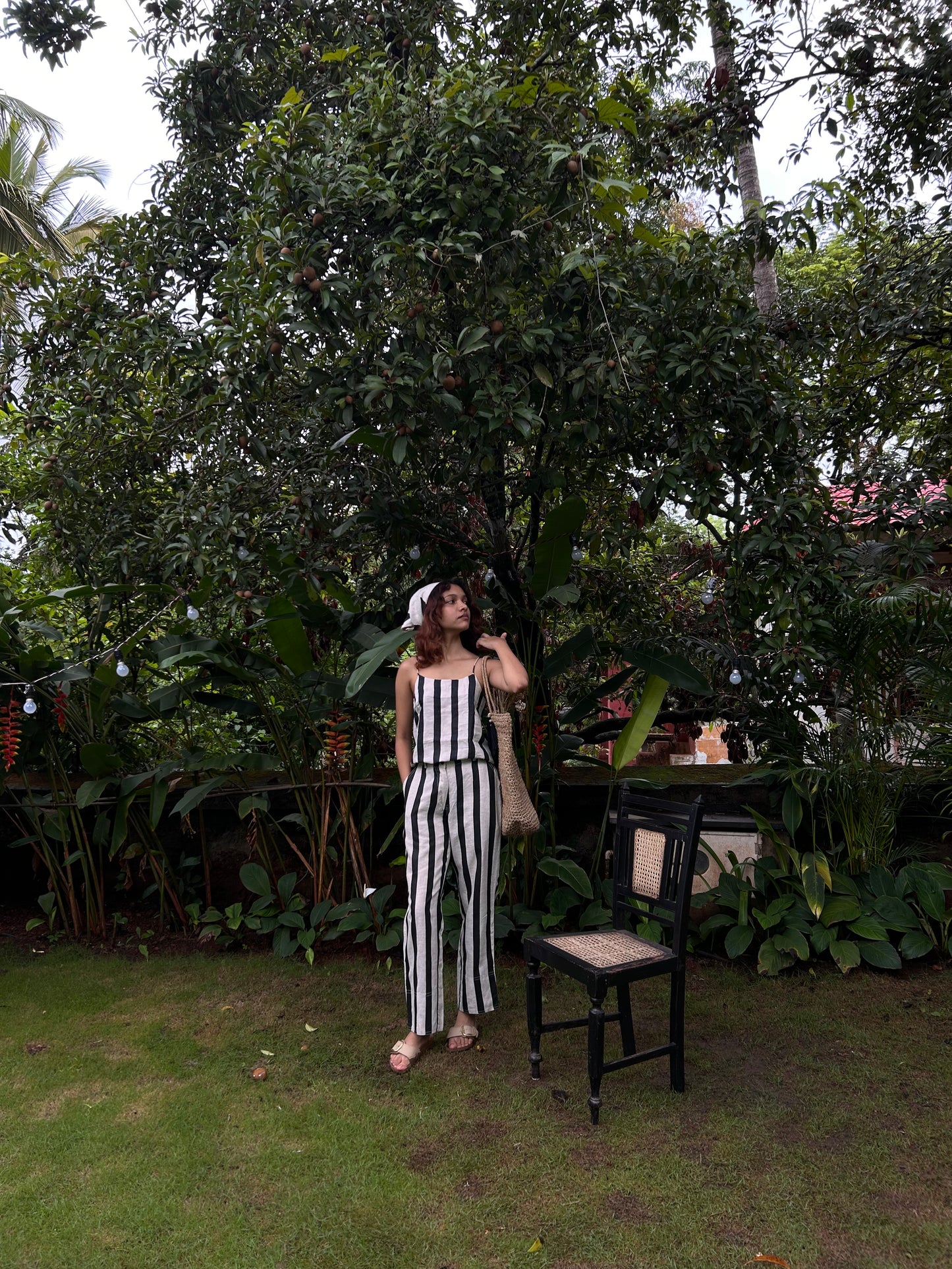 The Serenity Pant | Yellow & Black Printed Linen