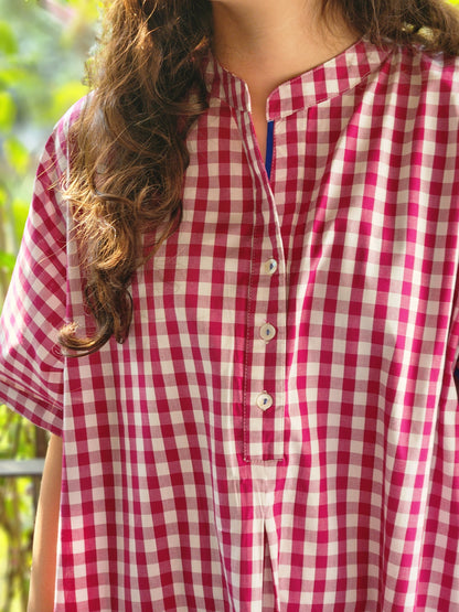 Berry Check Dress