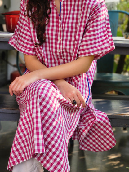 Berry Check Dress