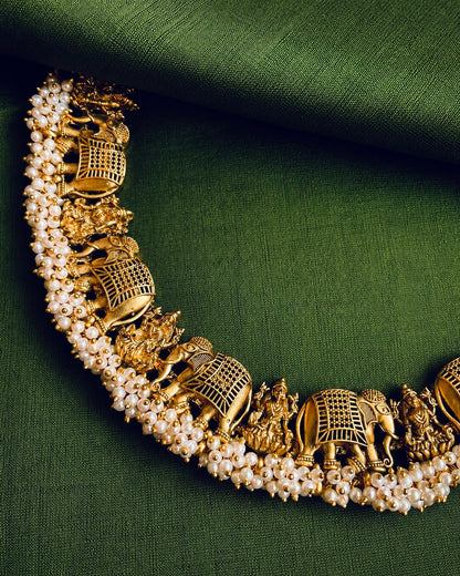 Aanapadam | Antique Temple Choker Set