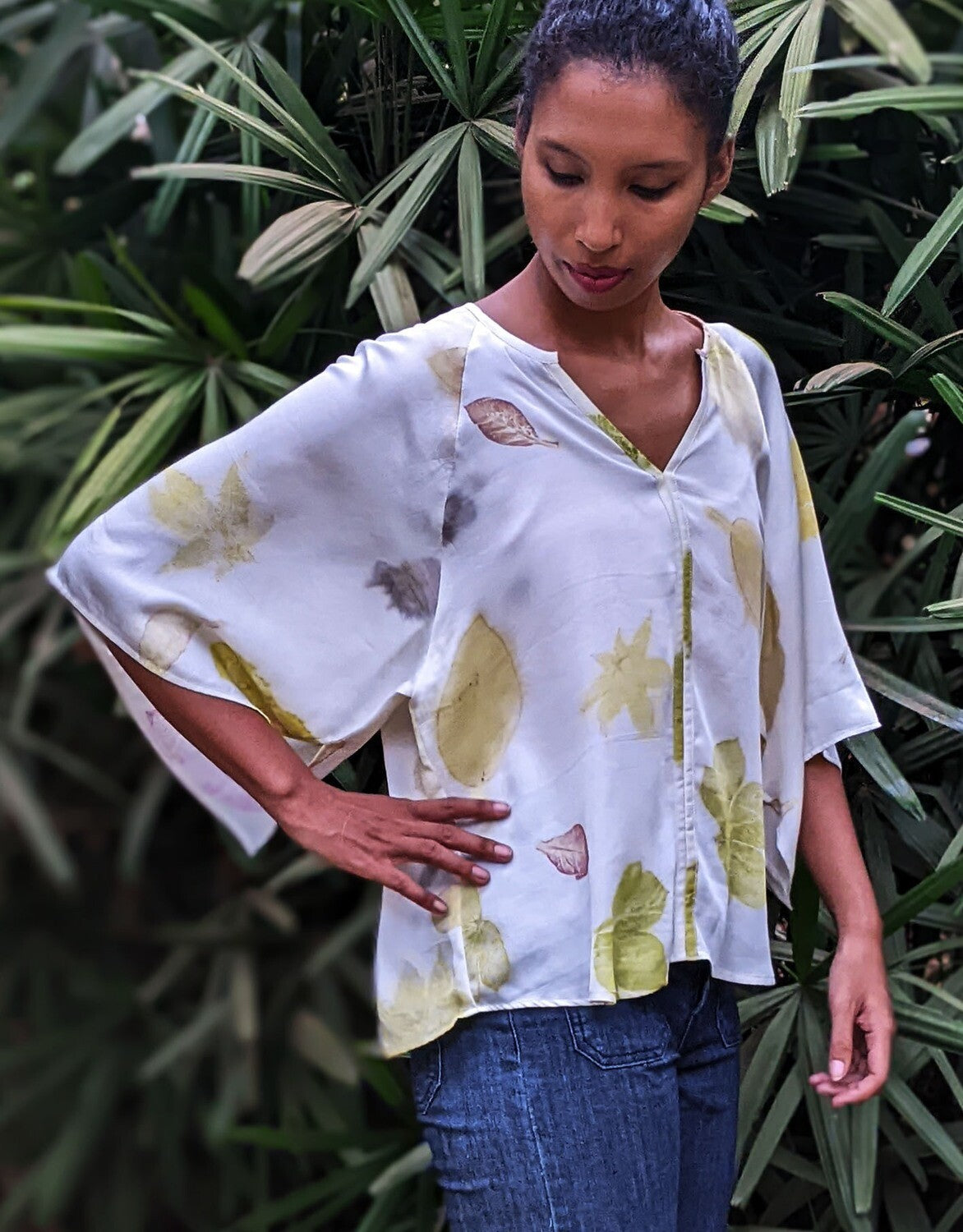 ECO PRINT KIMONO BLOUSE