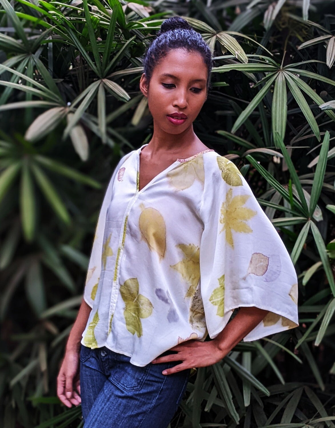 ECO PRINT KIMONO BLOUSE