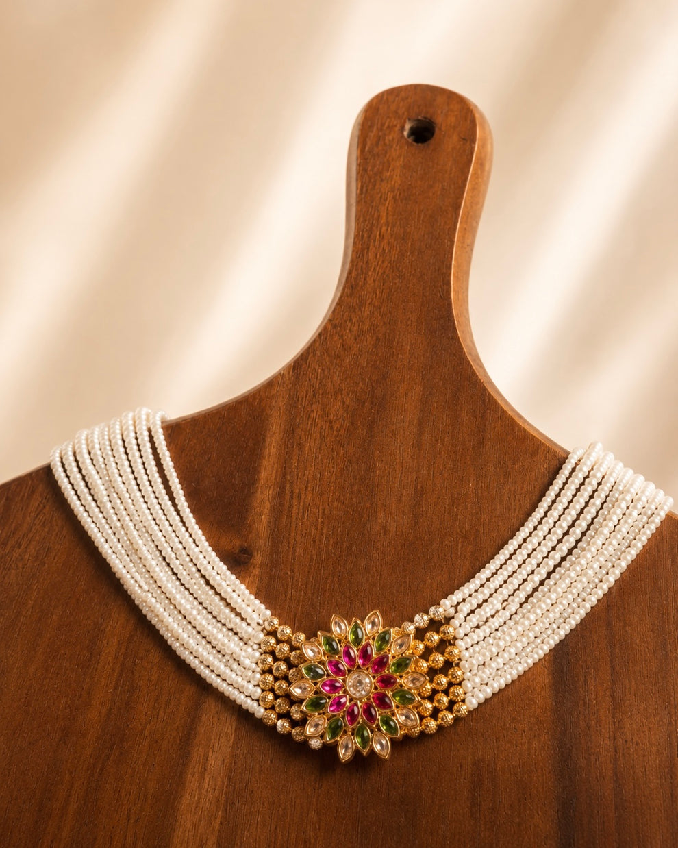 The Maharani Bloom | Kundan & Pearl Choker Set