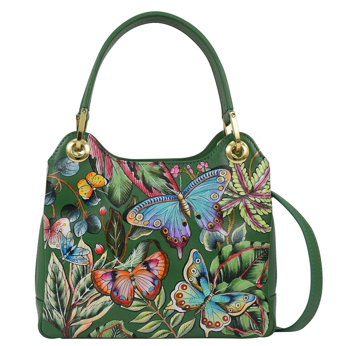 DANCING LEAVES HANDPAINTED LEATHER BAGS