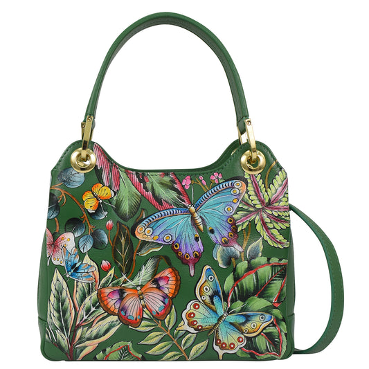 DANCING LEAVES HANDPAINTED LEATHER BAGS