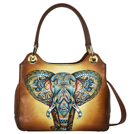 ELEPHANT MANDALA | SATCHEL WITH CROSSBODY STRAP