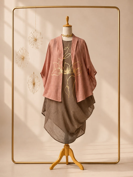 Gold Foil Lotus Dress Set | Bohe by NAM
