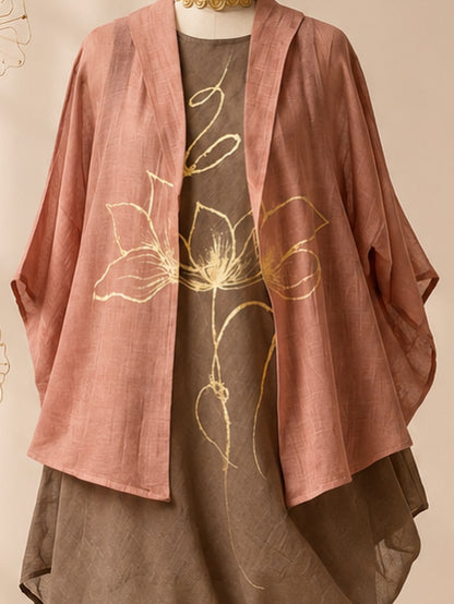 Gold foil lotus dress set