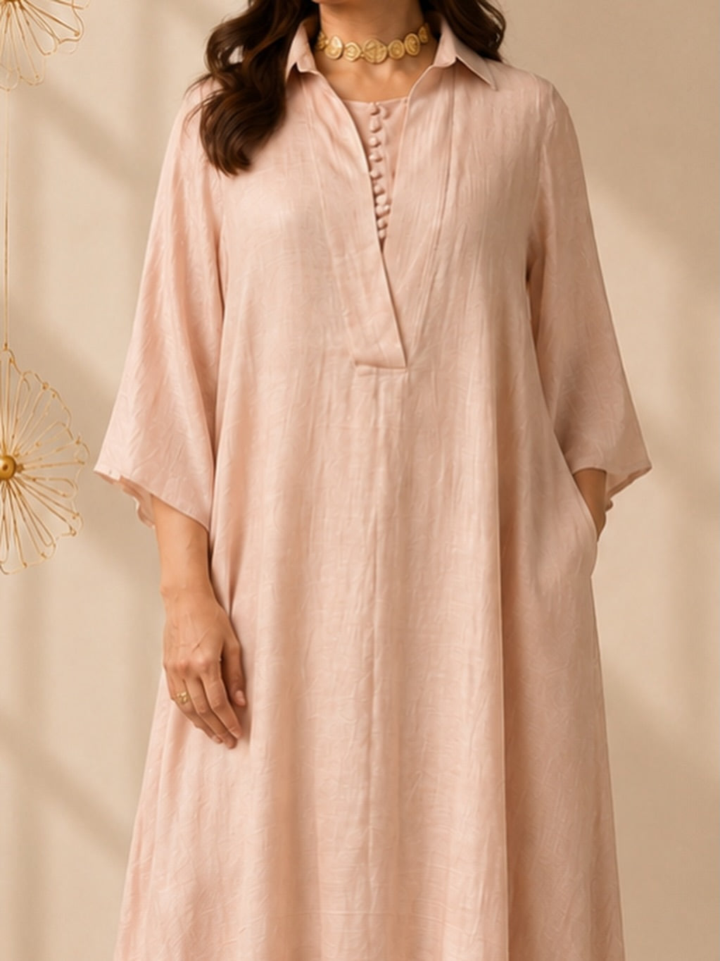 V neck overlay dress