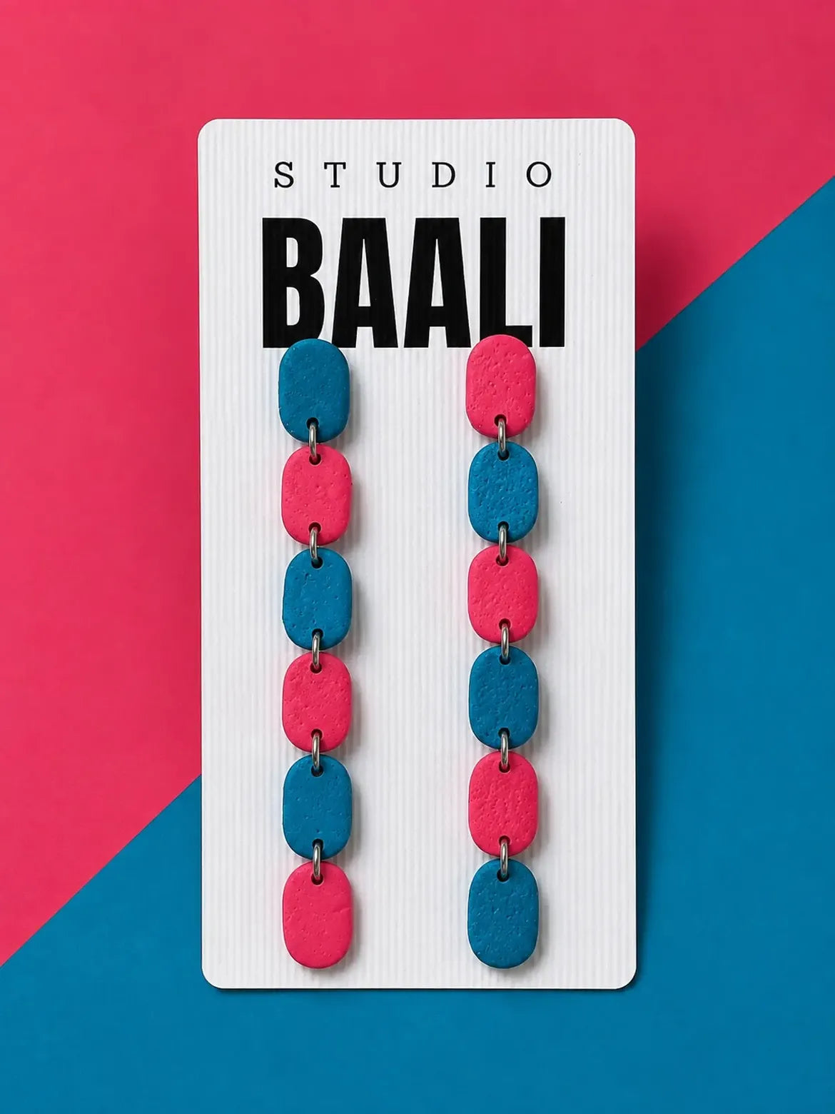 Two tone polymer clay drop earrings