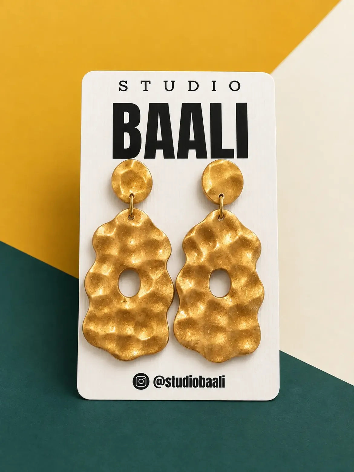 Faux Gold Hammered Dangles