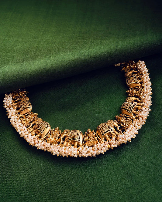 Aanapadam | Antique Temple Choker Set