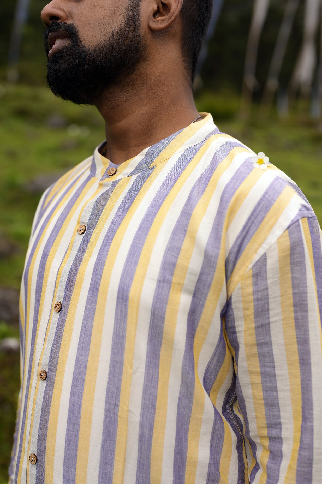 Shirt Full Sleeve Yellow Stripes