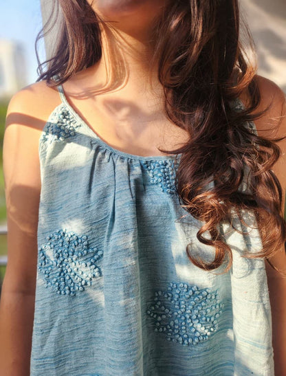 The Aira Bloom Top | Powder Blue Floral Camisole