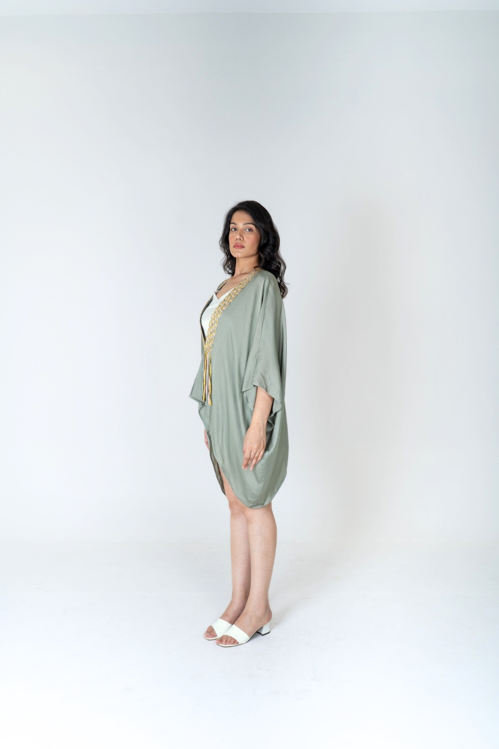 The Sage Drift Kaftan | Braided Neckline Resort Wear