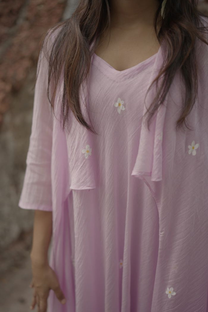 The Lavender Kutty Poovu Dress | Handwoven Chanderi Edition