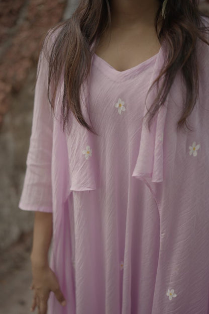 The Lavender Kutty Poovu Dress | Handwoven Chanderi Edition